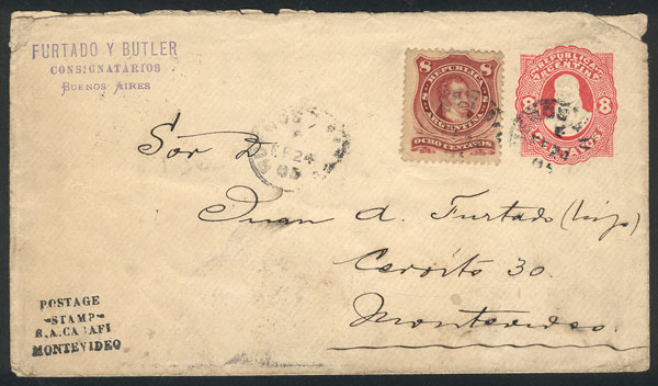 Lot 737 - Argentina postal history -  Guillermo Jalil - Philatino Auction #1922 ARGENTINA: General auction with very low starts!