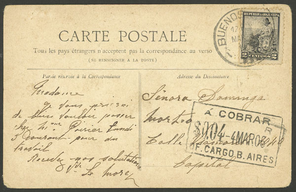 Lot 801 - Argentina postal history -  Guillermo Jalil - Philatino Auction #1936 ARGENTINA: General auction with many 