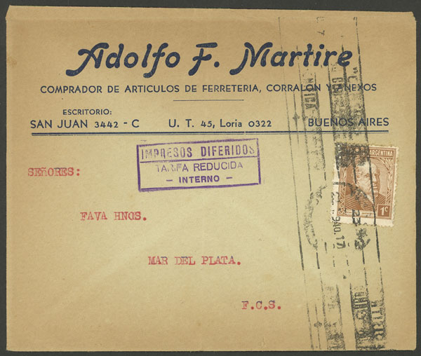 Lot 812 - Argentina postal history -  Guillermo Jalil - Philatino Auction #1936 ARGENTINA: General auction with many 