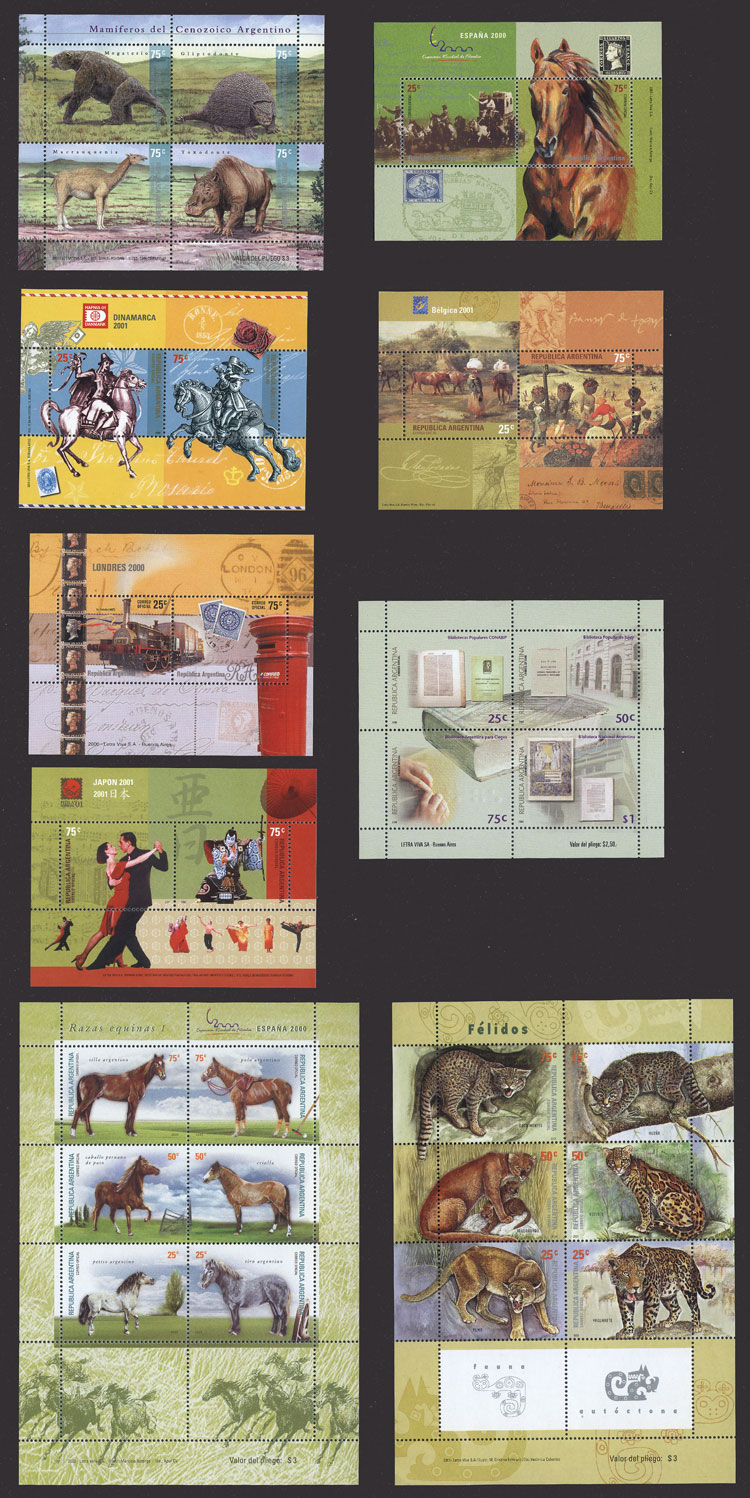Lot 733 - Argentina SOUVENIE SHEETS - Guillermo Jalil - Philatino Auction #1936 ARGENTINA: General auction with many Lot 733 - Argentina SOUVENIE SHEETS - Guillermo Jalil - Philatino Auction #1936 ARGENTINA: General auction with many