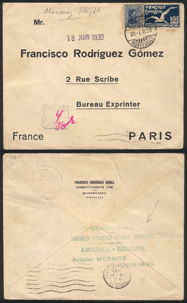 Lot 237 - Uruguay postal history - Guillermo Jalil - Philatino Auction #1937 WORLDWIDE + ARGENTINA: special September auction Lot 237 - Uruguay postal history - Guillermo Jalil - Philatino Auction #1937 WORLDWIDE + ARGENTINA: special September auction