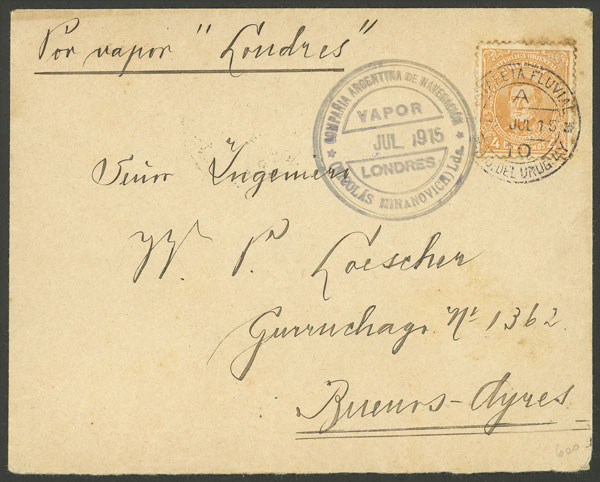 Lot 235 - Uruguay postal history - Guillermo Jalil - Philatino Auction #1937 WORLDWIDE + ARGENTINA: special September auction Lot 235 - Uruguay postal history - Guillermo Jalil - Philatino Auction #1937 WORLDWIDE + ARGENTINA: special September auction