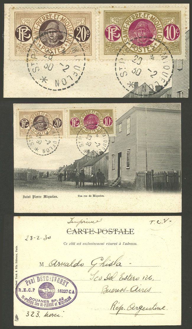 Lot 214 - st. pierre et miquelon postal history - Guillermo Jalil - Philatino Auction #1937 WORLDWIDE + ARGENTINA: special September auction Lot 214 - st. pierre et miquelon postal history - Guillermo Jalil - Philatino Auction #1937 WORLDWIDE + ARGENTINA: special September auction