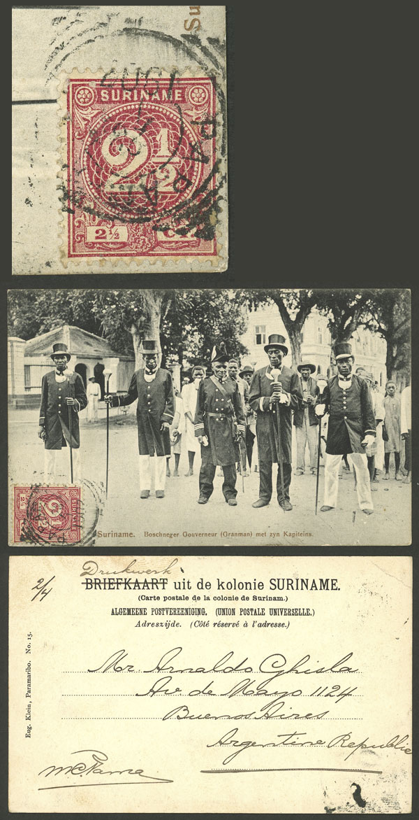 Lot 217 - suriname postal history - Guillermo Jalil - Philatino Auction #1937 WORLDWIDE + ARGENTINA: special September auction Lot 217 - suriname postal history - Guillermo Jalil - Philatino Auction #1937 WORLDWIDE + ARGENTINA: special September auction