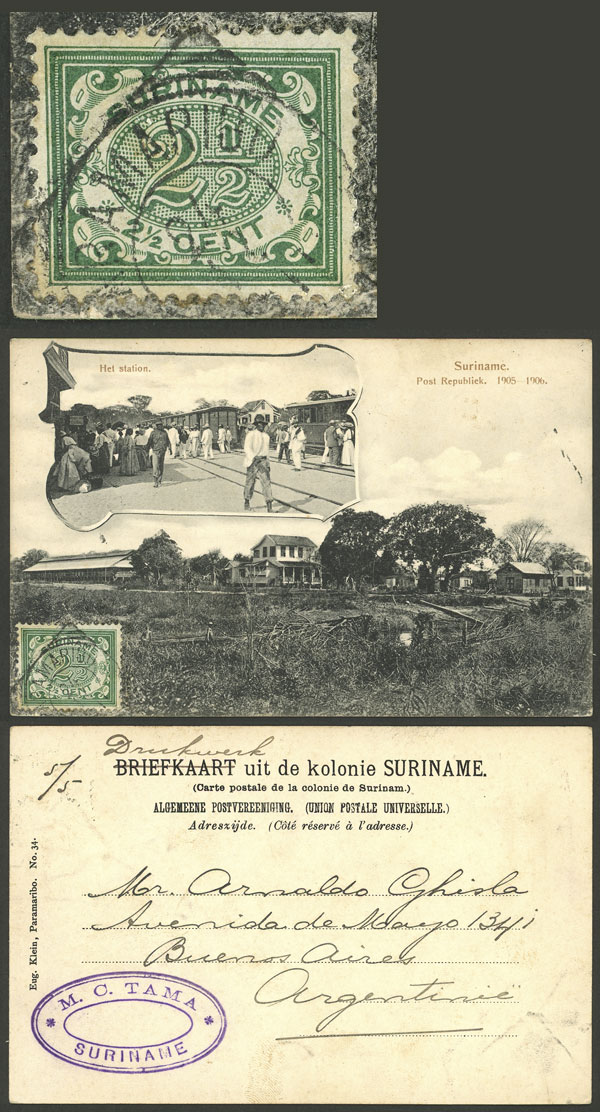 Lot 219 - suriname postal history - Guillermo Jalil - Philatino Auction #1937 WORLDWIDE + ARGENTINA: special September auction Lot 219 - suriname postal history - Guillermo Jalil - Philatino Auction #1937 WORLDWIDE + ARGENTINA: special September auction