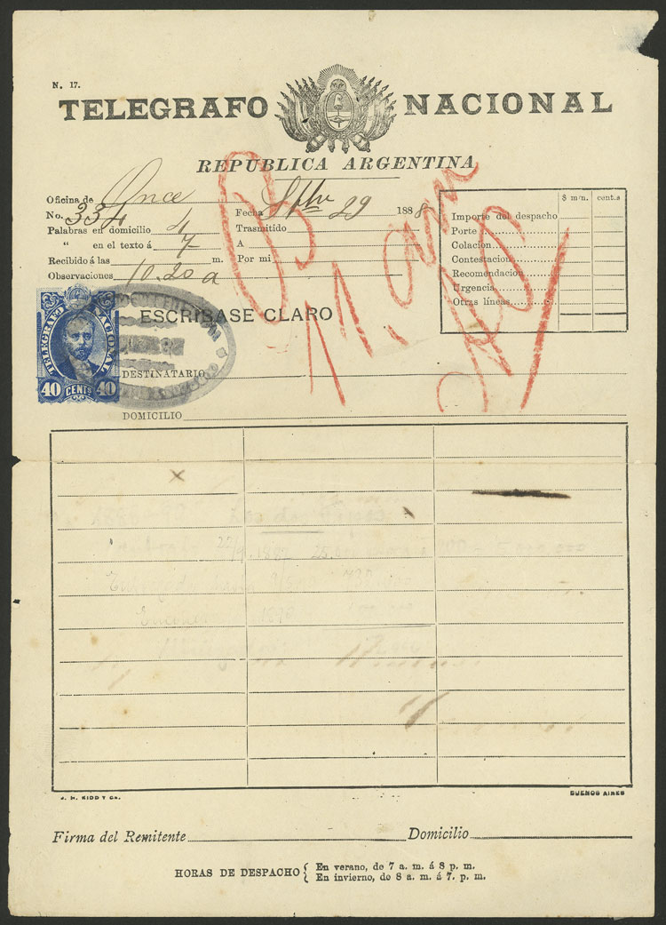 Lot 143 - Argentina Postal stationery -  Guillermo Jalil - Philatino Auction # 2129 