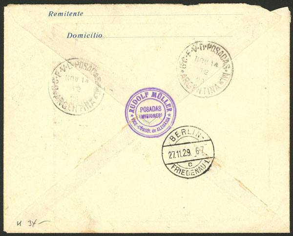 Lot 149 - Argentina postal history -  Guillermo Jalil - Philatino Auction # 2129 