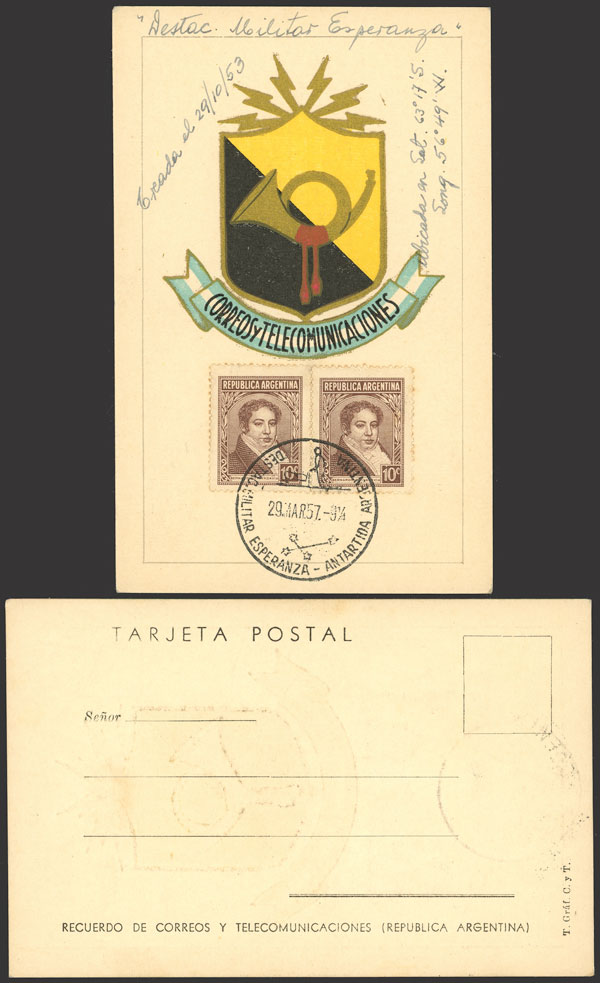Lot 7 - argentine antarctica postal history -  Guillermo Jalil - Philatino Auction # 2134 ARGENTINA: Fun auction including rarities of all periods
