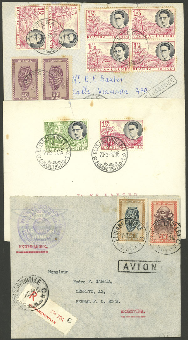 Lot 1555 - belgian congo postal history -  Guillermo Jalil - Philatino Auction # 2141 WORLDWIDE + ARGENTINA: General November auction