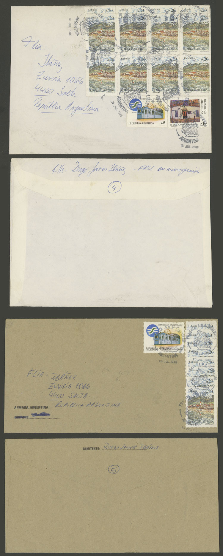 Lot 794 - Argentina postal history -  Guillermo Jalil - Philatino Auction # 2141 WORLDWIDE + ARGENTINA: General November auction
