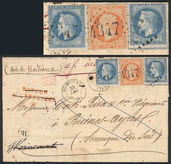 Lot 1976 - France postal history -  Guillermo Jalil - Philatino Auction # 2141 WORLDWIDE + ARGENTINA: General November auction
