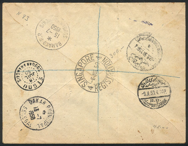 Lot 2749 - singapore postal history -  Guillermo Jalil - Philatino Auction # 2141 WORLDWIDE + ARGENTINA: General November auction