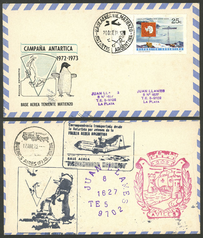 Lot 4 - argentine antarctica postal history -  Guillermo Jalil - Philatino Auction # 2142 ARGENTINA: 
