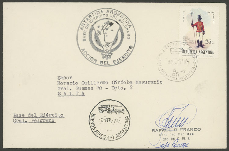Lot 6 - argentine antarctica postal history -  Guillermo Jalil - Philatino Auction # 2142 ARGENTINA: 