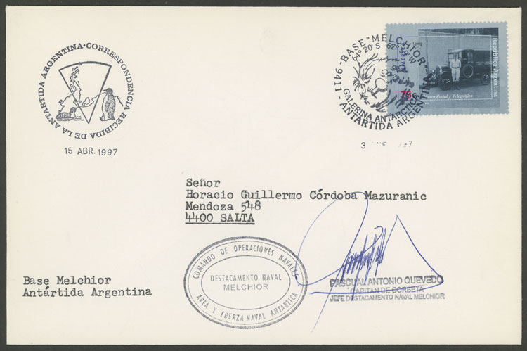 Lot 14 - argentine antarctica postal history -  Guillermo Jalil - Philatino Auction # 2142 ARGENTINA: 