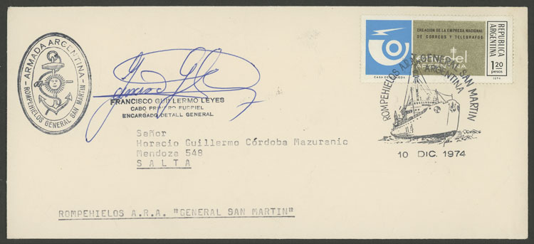 Lot 8 - argentine antarctica postal history -  Guillermo Jalil - Philatino Auction # 2142 ARGENTINA: 