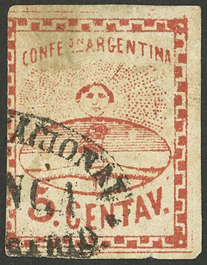 Lot 25 - Argentina confederation -  Guillermo Jalil - Philatino Auction # 2144 ARGENTINA: Very enjoyable general auction, with a lot of interesting material of all periods!!