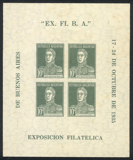 Lot 1142 - Argentina souvenir sheets -  Guillermo Jalil - Philatino Auction # 2148 ARGENTINA: General auction with very interesting material
