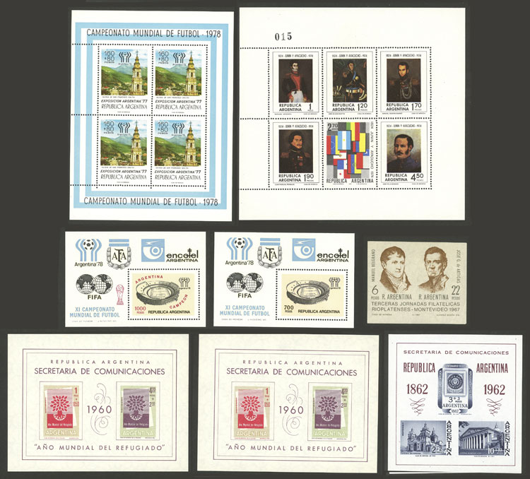 Lot 1152 - Argentina souvenir sheets -  Guillermo Jalil - Philatino Auction # 2148 ARGENTINA: General auction with very interesting material