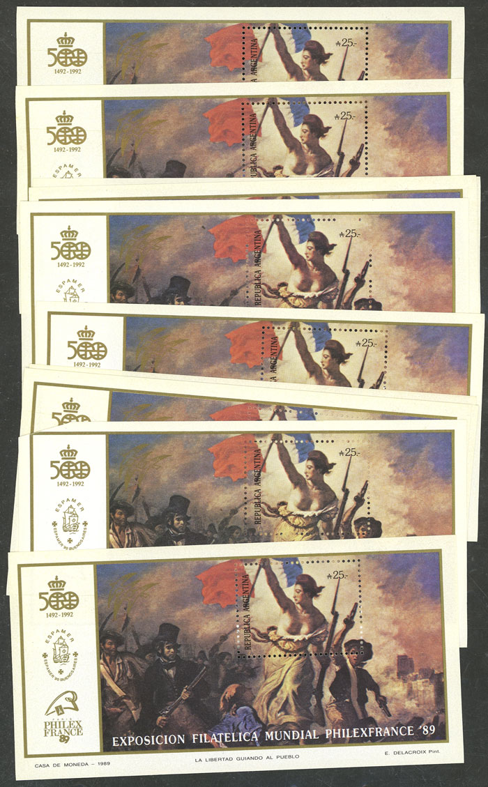 Lot 1190 - Argentina souvenir sheets -  Guillermo Jalil - Philatino Auction # 2148 ARGENTINA: General auction with very interesting material