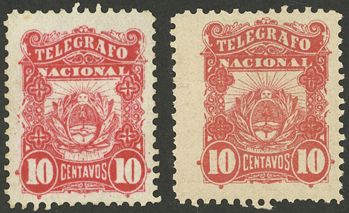 Lot 1465 - Argentina telegraph stamps -  Guillermo Jalil - Philatino Auction # 2148 ARGENTINA: General auction with very interesting material