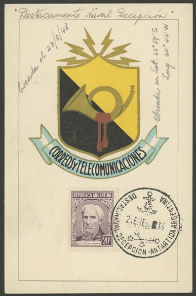 Lot 3 - argentine antarctica postal history -  Guillermo Jalil - Philatino Auction # 2148 ARGENTINA: General auction with very interesting material