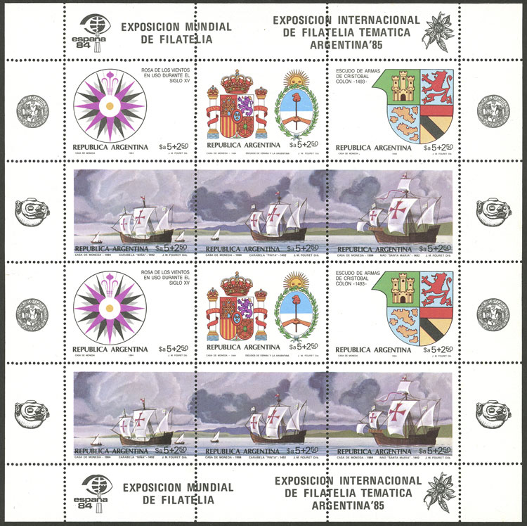Lot 1174 - Argentina souvenir sheets -  Guillermo Jalil - Philatino Auction # 2148 ARGENTINA: General auction with very interesting material
