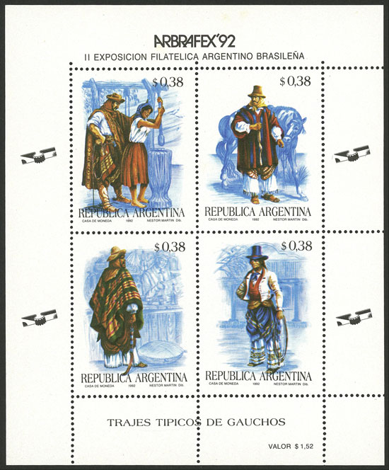 Lot 1206 - Argentina souvenir sheets -  Guillermo Jalil - Philatino Auction # 2148 ARGENTINA: General auction with very interesting material