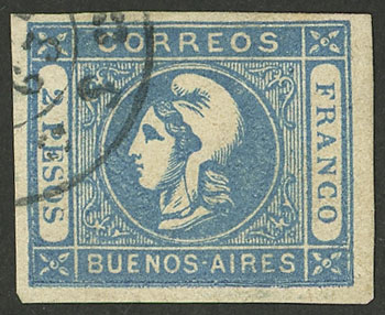 Lot 20 - Argentina cabecitas -  Guillermo Jalil - Philatino Auction # 2148 ARGENTINA: General auction with very interesting material
