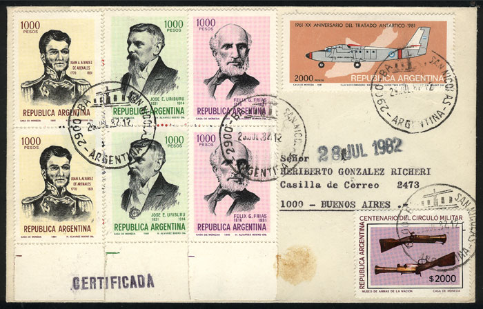 Lot 1561 - Argentina postal history -  Guillermo Jalil - Philatino Auction # 2148 ARGENTINA: General auction with very interesting material