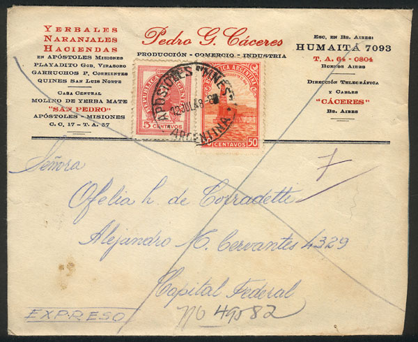 Lot 1546 - Argentina postal history -  Guillermo Jalil - Philatino Auction # 2148 ARGENTINA: General auction with very interesting material