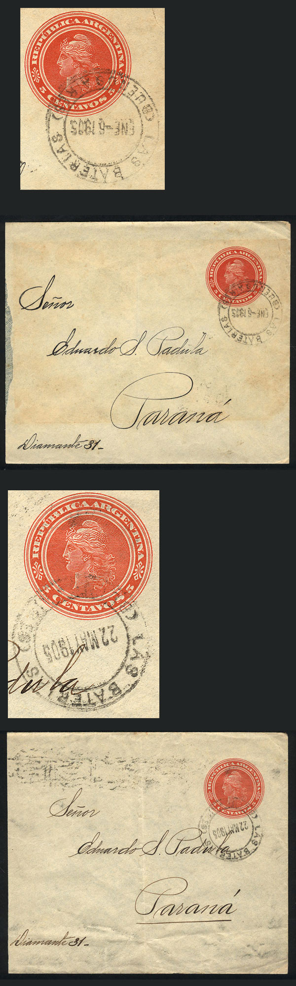 Lot 1519 - Argentina postal history -  Guillermo Jalil - Philatino Auction # 2148 ARGENTINA: General auction with very interesting material