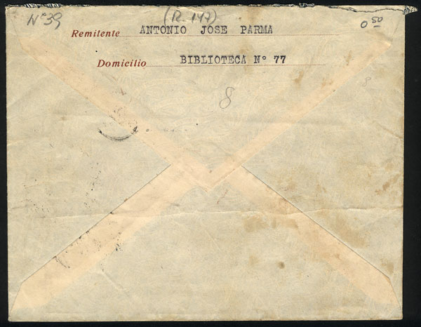 Lot 1542 - Argentina postal history -  Guillermo Jalil - Philatino Auction # 2148 ARGENTINA: General auction with very interesting material