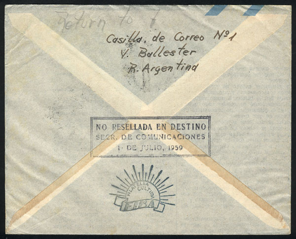 Lot 1551 - Argentina postal history -  Guillermo Jalil - Philatino Auction # 2148 ARGENTINA: General auction with very interesting material