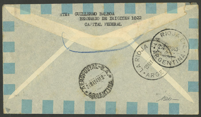 Lot 1302 - Argentina postal history -  Guillermo Jalil - Philatino Auction # 2203 ARGENTINA: General auction with large number of lots from all periods, in general with very low starts