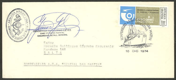 Lot 5 - argentine antarctica postal history -  Guillermo Jalil - Philatino Auction # 2203 ARGENTINA: General auction with large number of lots from all periods, in general with very low starts