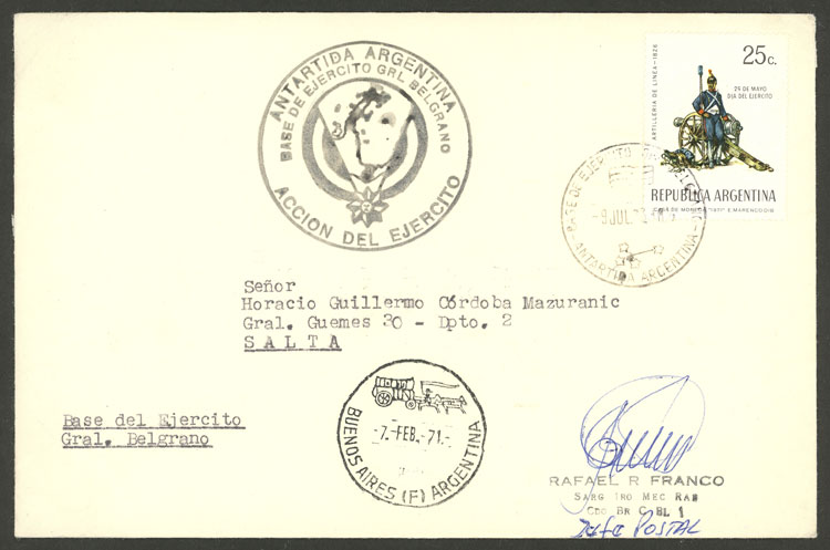 Lot 4 - argentine antarctica postal history -  Guillermo Jalil - Philatino Auction # 2203 ARGENTINA: General auction with large number of lots from all periods, in general with very low starts