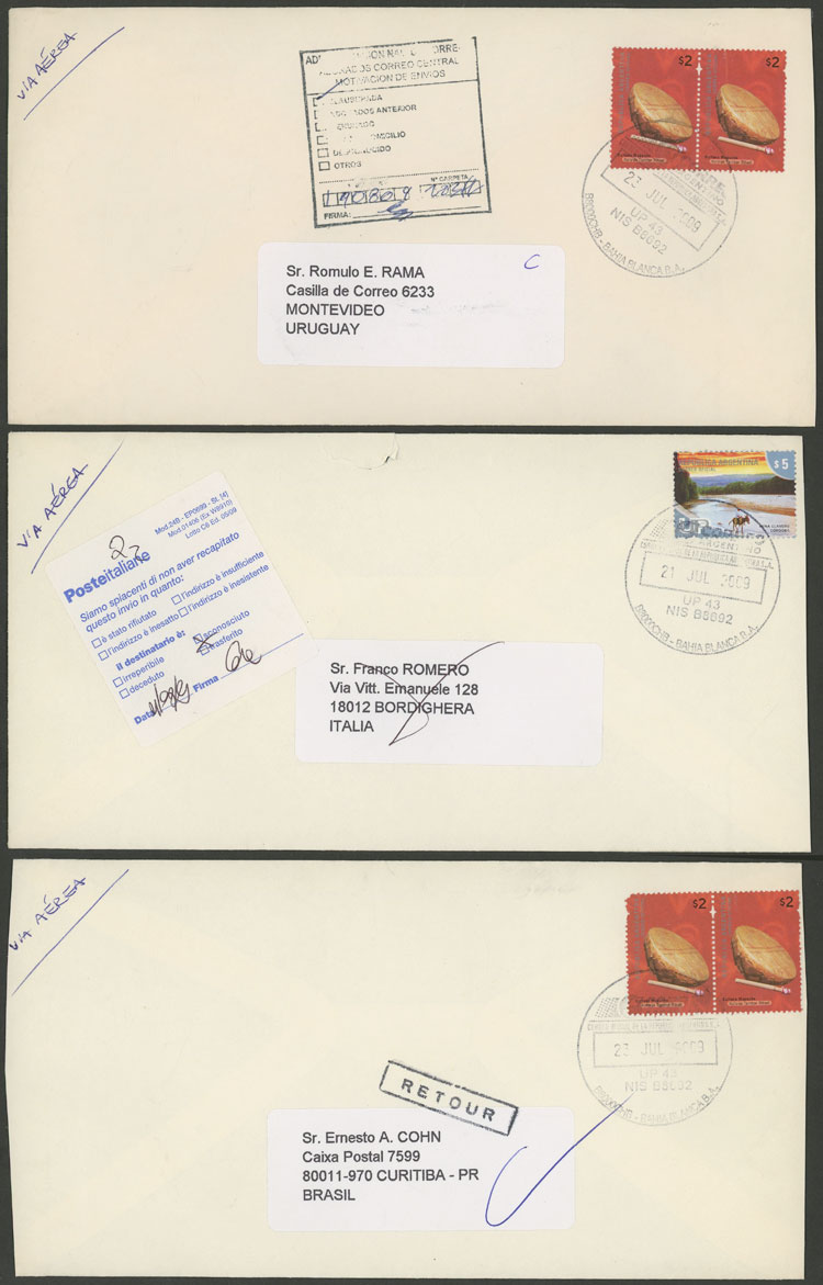 Lot 1247 - Argentina postal history -  Guillermo Jalil - Philatino Auction # 2203 ARGENTINA: General auction with large number of lots from all periods, in general with very low starts