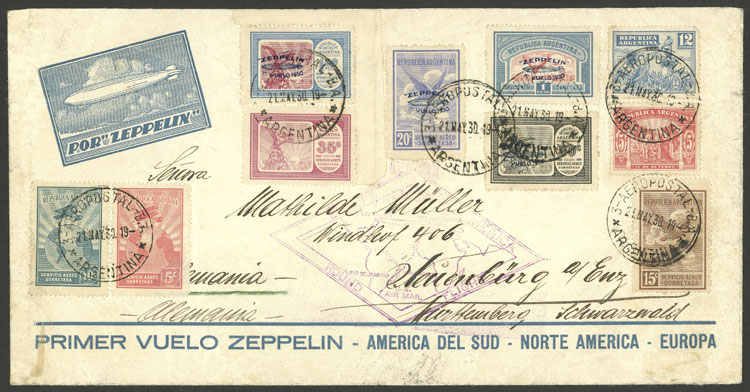 Lot 266 - Argentina POSTAL HISTORY - FLIGHTS -  Guillermo Jalil - Philatino Auction # 2204 ARGENTINA: Special February auction