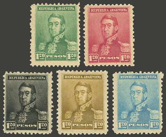 Lot 309 - Argentina general issues -  Guillermo Jalil - Philatino Auction # 2216 ARGENTINA: small but very attractive auction
