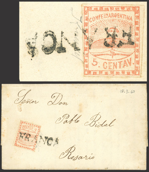 Lot 18 - Argentina confederation -  Guillermo Jalil - Philatino Auction # 2216 ARGENTINA: small but very attractive auction