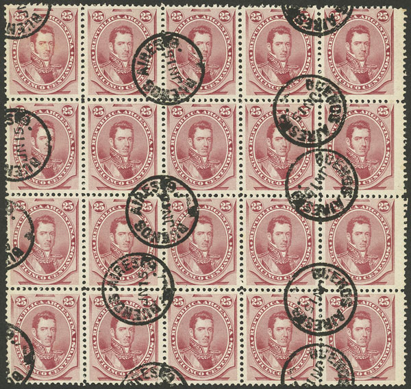 Lot 131 - Argentina general issues -  Guillermo Jalil - Philatino Auction # 2216 ARGENTINA: small but very attractive auction