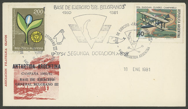 Lot 12 - argentine antarctica postal history -  Guillermo Jalil - Philatino Auction # 2218 ARGENTINA: 