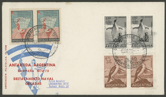 Lot 18 - ARGENTINE ANTARCTICA - ISLAS ORCADAS postal history -  Guillermo Jalil - Philatino Auction # 2218 ARGENTINA: 