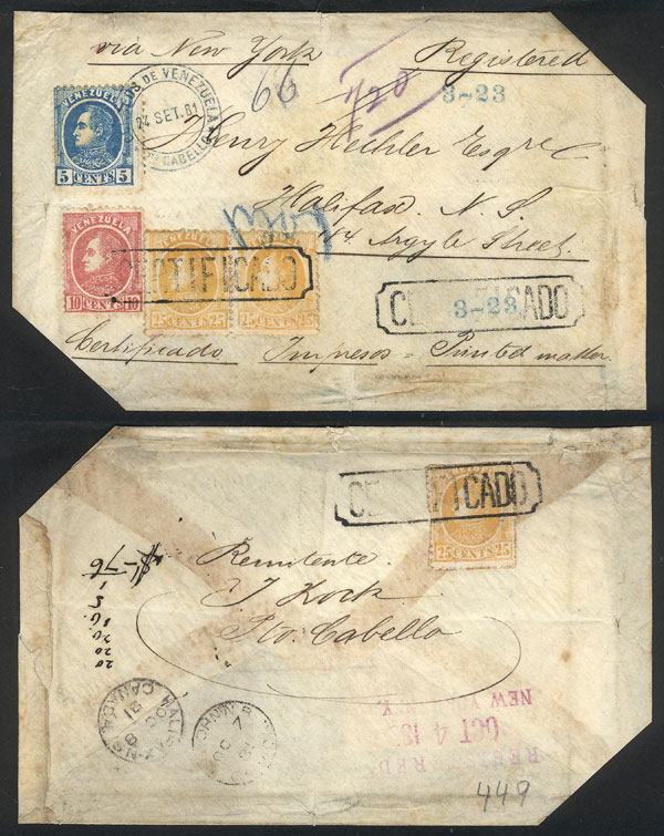 Lot 3461 - Venezuela postal history -  Guillermo Jalil - Philatino Auction # 2222 WORLDWIDE + ARGENTINA: Special June auction!