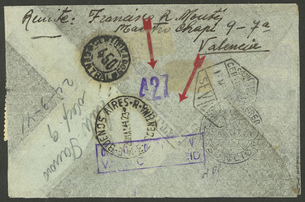 Lot 2294 - Spain postal history -  Guillermo Jalil - Philatino Auction # 2222 WORLDWIDE + ARGENTINA: Special June auction!