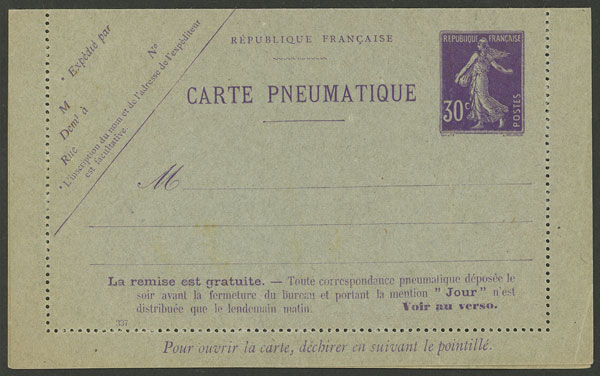 Lot 2426 - France Postal stationery -  Guillermo Jalil - Philatino Auction # 2222 WORLDWIDE + ARGENTINA: Special June auction!