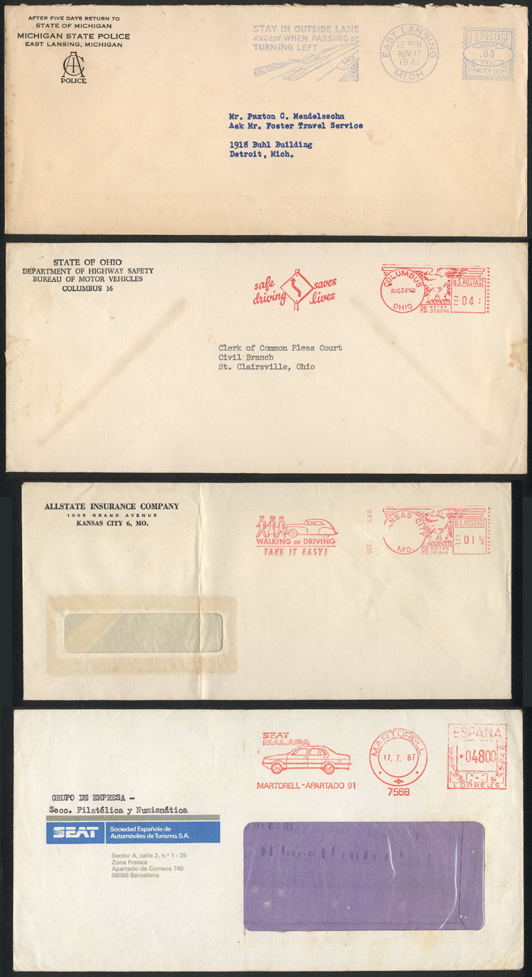 Lot 3 - TOPIC CARS - TRAFFIC SAFETY postal history -  Guillermo Jalil - Philatino Auction # 2222 WORLDWIDE + ARGENTINA: Special June auction!