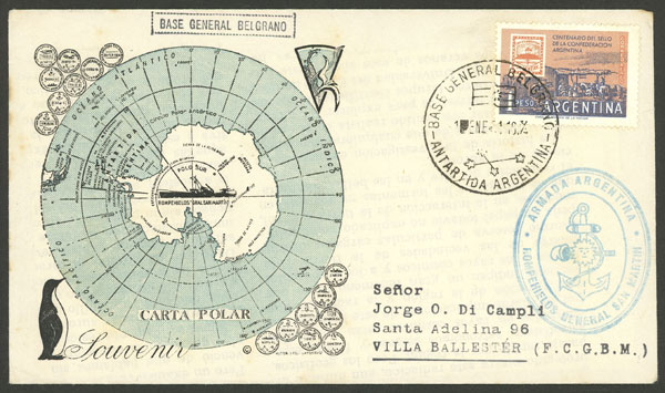 Lot 6 - argentine antarctica postal history -  Guillermo Jalil - Philatino Auction # 2223 ARGENTINA: 
