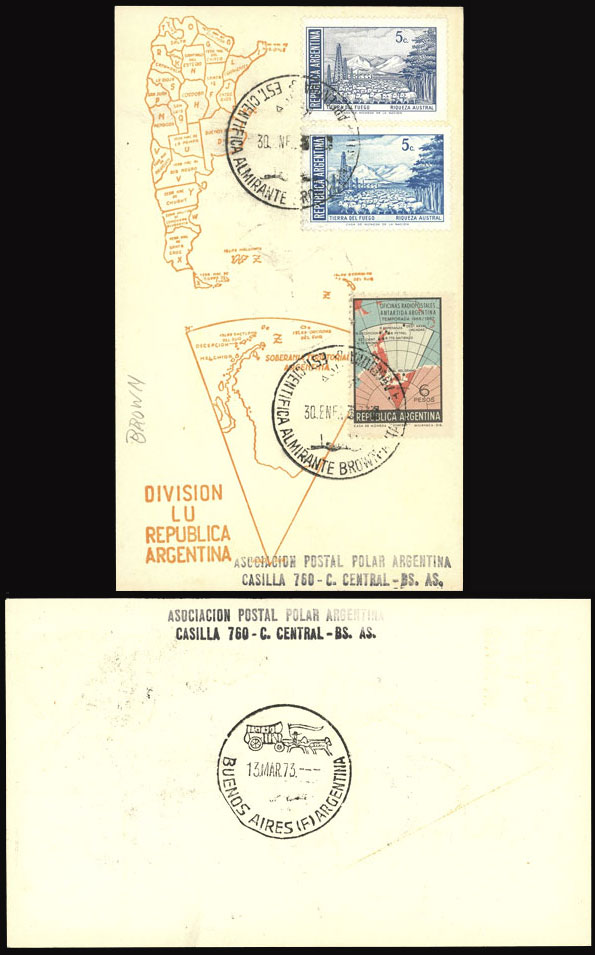 Lot 21 - argentine antarctica postal history -  Guillermo Jalil - Philatino Auction # 2223 ARGENTINA: 